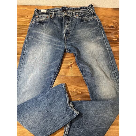 Levi's 501 Jeans Men's 34x32 Blue Cotton Denim Straight Leg Button Fly Workwear - Picture 5 of 10